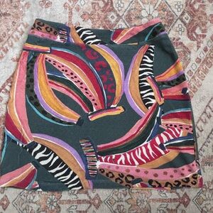 Farm Rio Anthropologie Multicolor Patterned Skirt